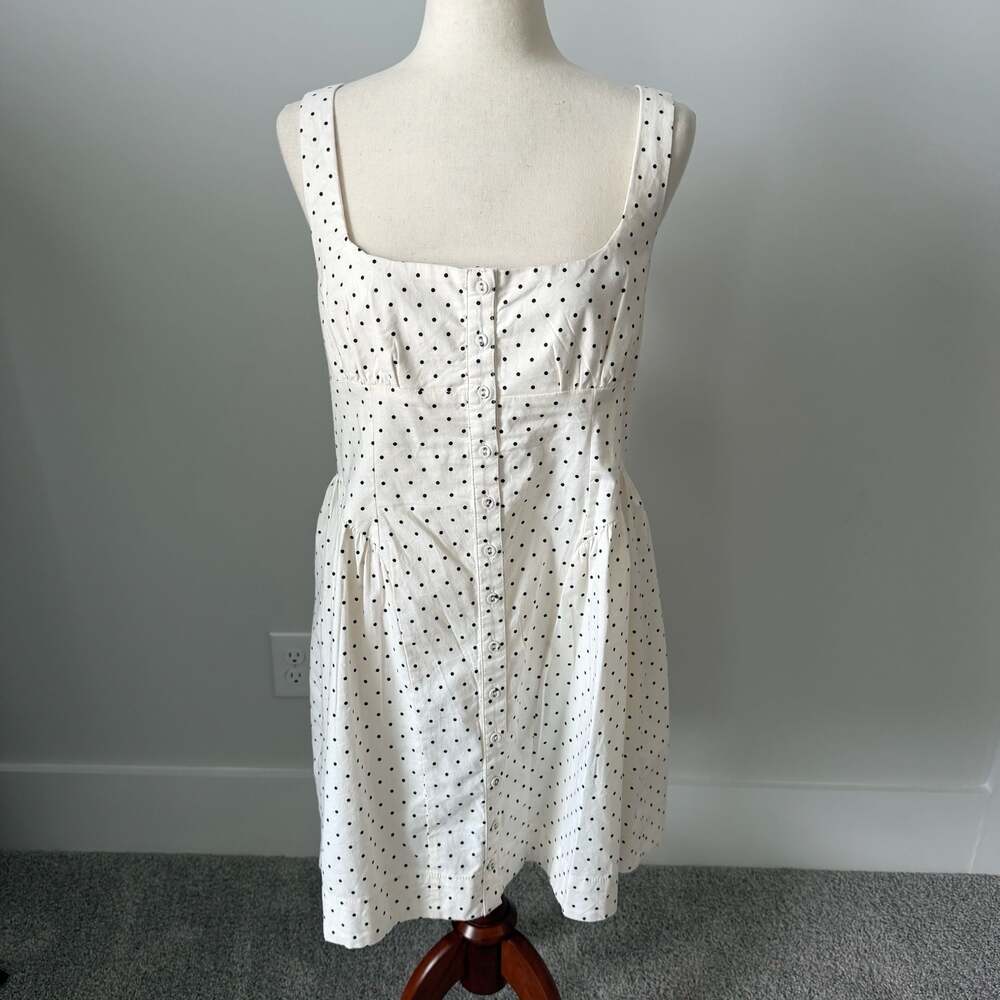 Free People Printed Astrid Mini Dress in White Polka Dot
